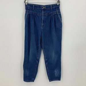 Vintage Lee Mom‎ Jeans Size 32 Medium Wash Pleated Zip Fly Made in USA High Rise